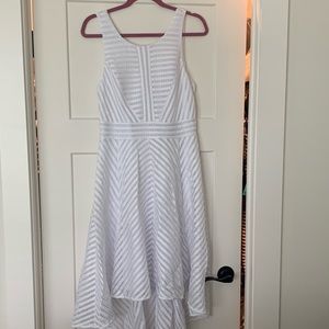 Lilly Pulitzer crochet white stripe dress.